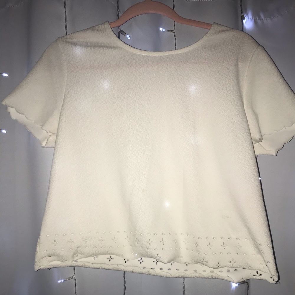 H&M White Cutout Top